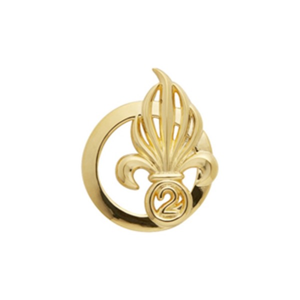 Insigne de béret doré Légion 2ème Régiment Étranger d'Infanterie 