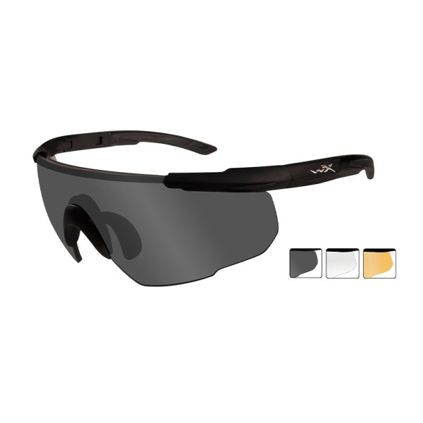 Lunettes de protection balistiques Saber Adv. noir écrans fumé/incolore/orange 