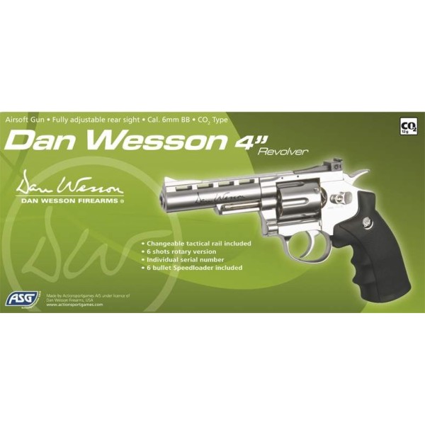 Réplique revolver Dan wesson silver 4'' CO2 