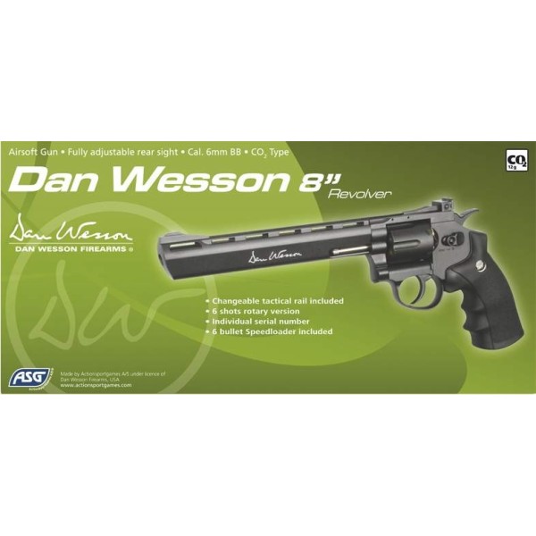 Réplique revolver Dan wesson 8pouces noir low power 