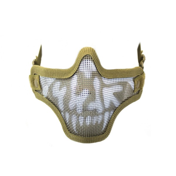 Bas de masque grillage shield skull - tan 