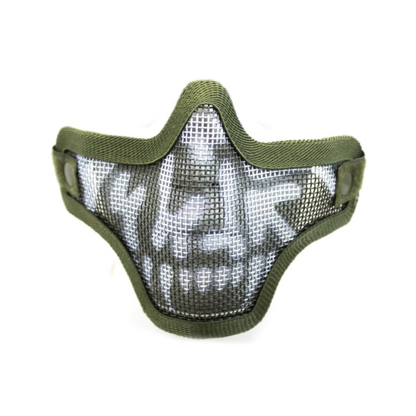 Bas de masque grillage shield skull - Vert 