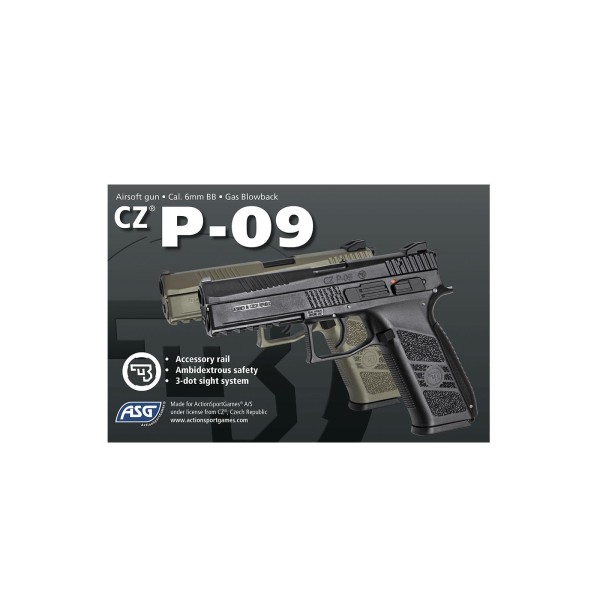 Réplique pistolet GBB CZ P-09 FDE gaz 