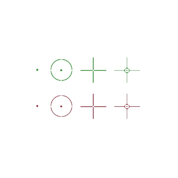 Point rouge métal Reflex 4 réticules rouge / vert 