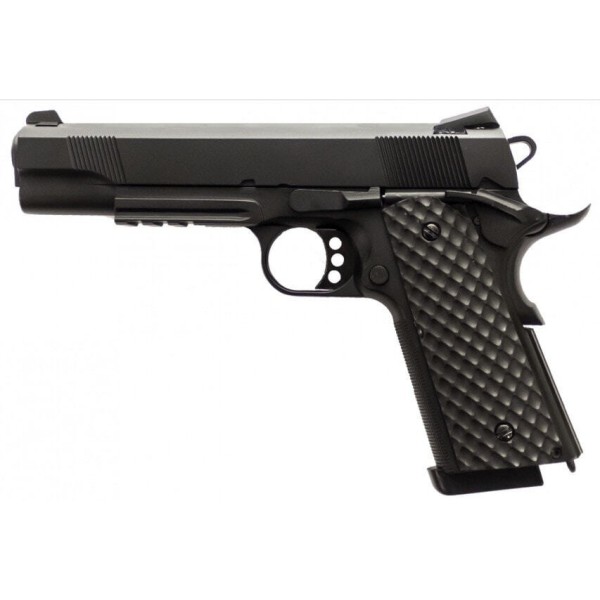 Réplique GBB 1911 MEU Rail Raven full metal gaz noir 1,0J 