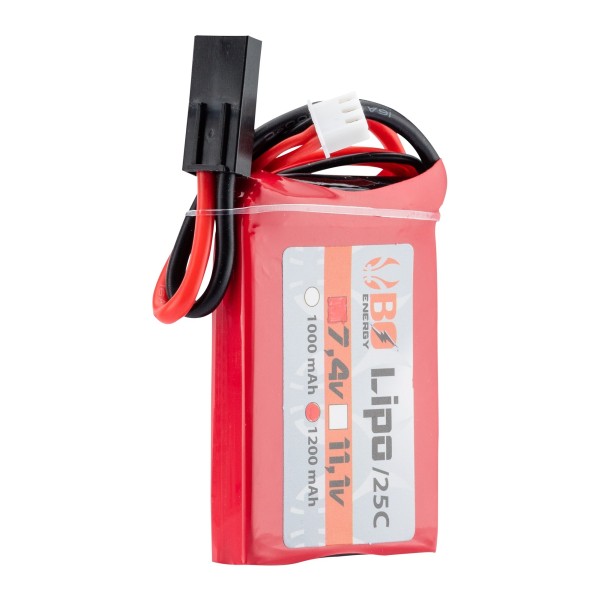 1 stick batterie Lipo 2S 7.4V 1200mAh 25C Peq 