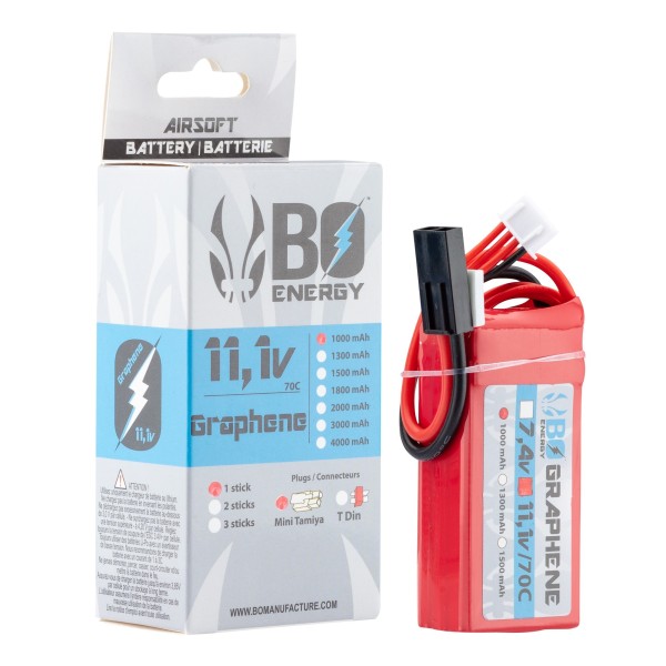 1 stick batterie Graphene 3S 11.1V 1000mAh 70C Lipo 