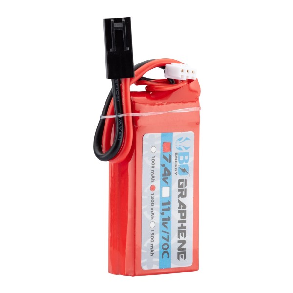 1 stick batterie Graphene 2S 7.4V 1300mAh 70C Lipo 