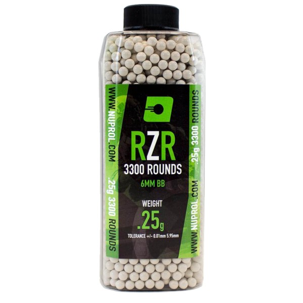 Billes Airsoft 6mm RZR 0.25g bouteille 3300 bbs 