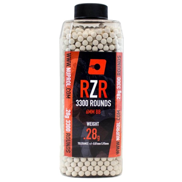 Billes Airsoft 6mm RZR 0.28g bouteille 3300 bbs 