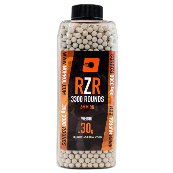 Billes Airsoft 6mm RZR 0.30g bouteille 3300 bbs 