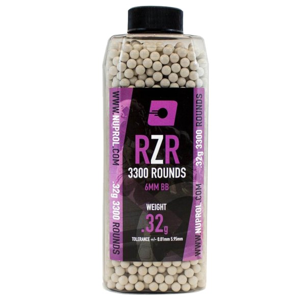 Billes Airsoft 6mm RZR 0.32g bouteille 3300 bbs 