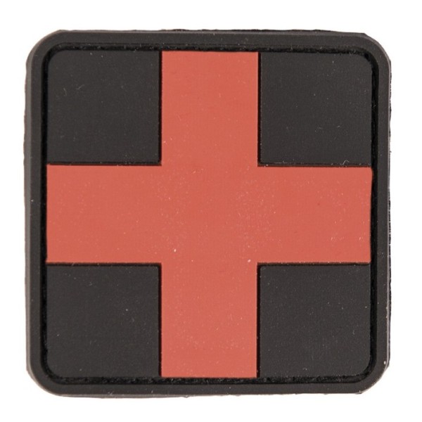 Patch PVC premier secours croix rouge 5.5 x 5.5cm 