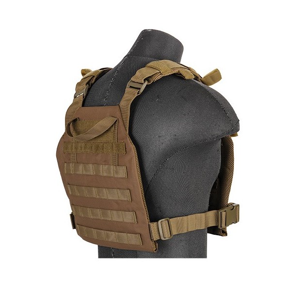 Gilet léger Plate carrier Coyotte Brown 1000D Lancer Tactical 