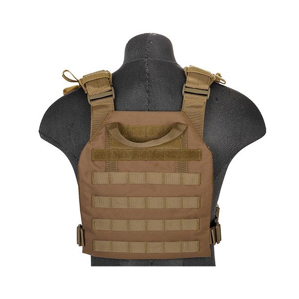 Gilet léger Plate carrier Coyotte Brown 1000D Lancer Tactical 