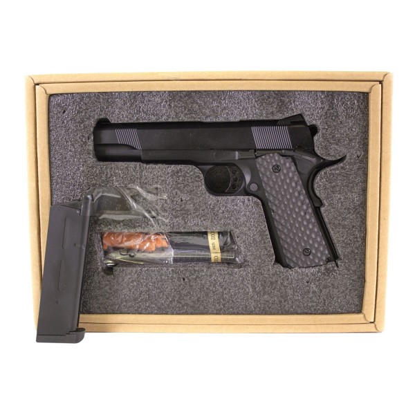 Réplique GBB 1911 MEU Raven full metal gaz noir 1,0J 