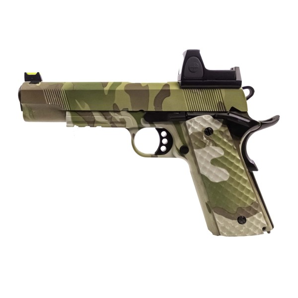 Réplique GBB 1911 MEU Rail Raven full metal gaz Camo 1,0J 