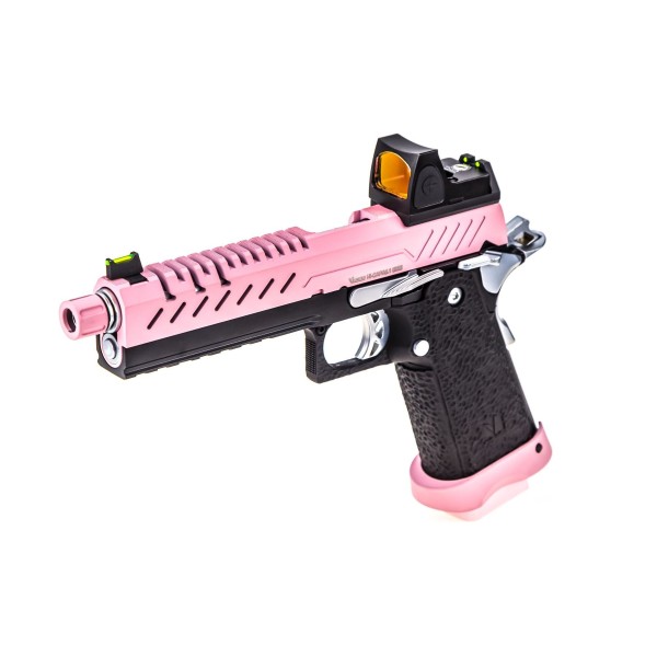 Réplique GBB gaz Hi-Capa 5.1 Noir / Rose 1,0J + point rouge BDS 