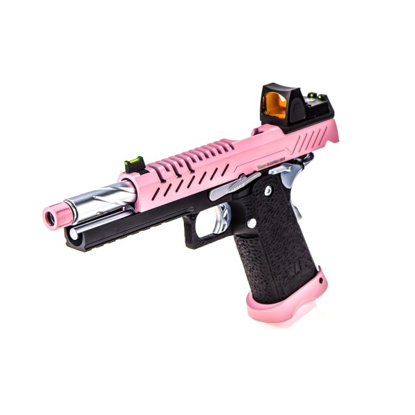 Réplique GBB gaz Hi-Capa 5.1 Noir / Rose 1,0J + point rouge BDS 