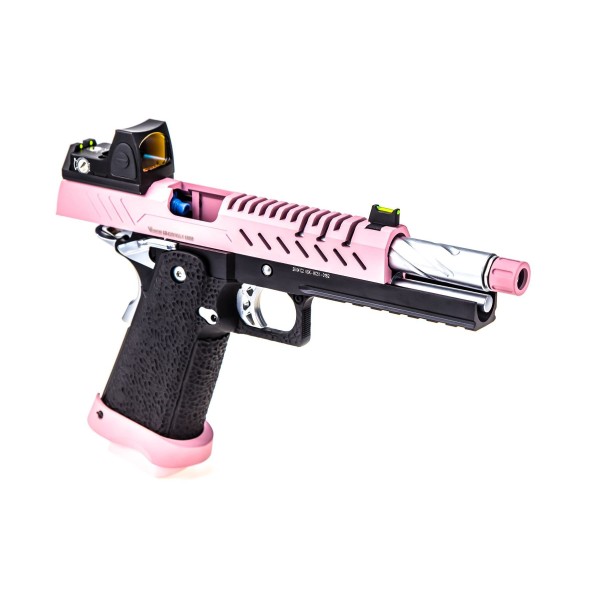 Réplique GBB gaz Hi-Capa 5.1 Noir / Rose 1,0J + point rouge BDS 