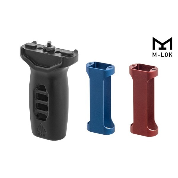 Grip Super slim M-LOK avec inserts rouge et bleu 