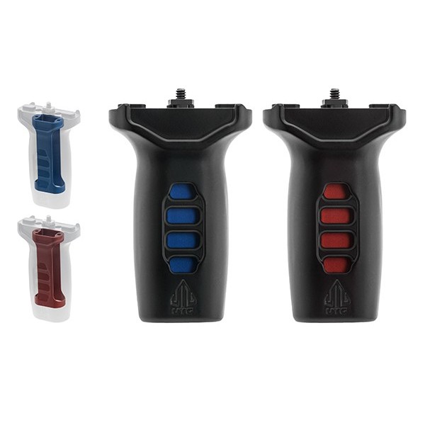 Grip Super slim M-LOK avec inserts rouge et bleu 