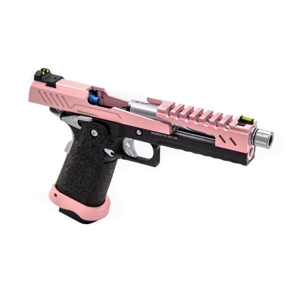 Réplique GBB gaz Hi-Capa 5.1 SPLIT Pink / Noir / Chrome 1,0J 