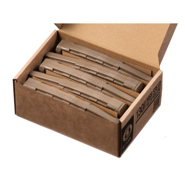 Pack de 5 chargeurs Mid-cap Speed 130 billes pour M4 AEG Tan 