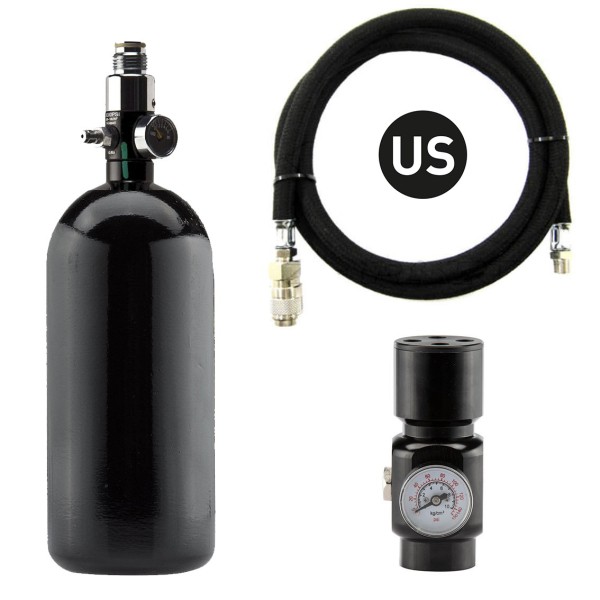 Pack complet US bouteille 0,8L + preset + régulateur HPA + ligne renforcée US 