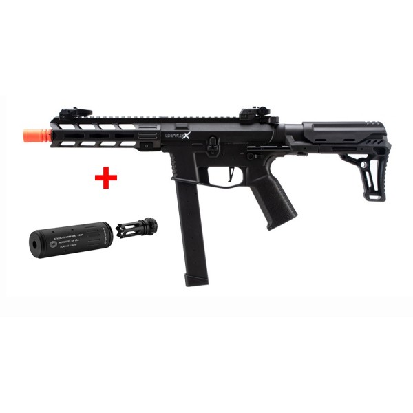 Pack Réplique AEG LT-35 Gen2 9mm Battle X CQB 1,0J + silencieux 