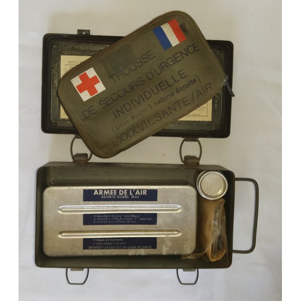 Trousse survie avion années 50 complète rare