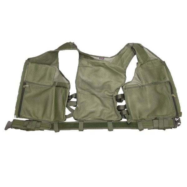 DMoniac Veste tactique Olive 8 poches holster + ceinturon 