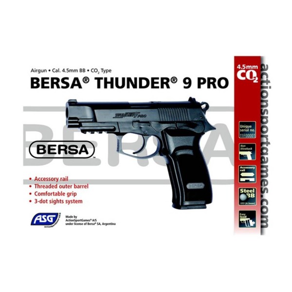 Bersa Thunder 9 Pro 4.5mm bb CO2 Fixe 2.6J 