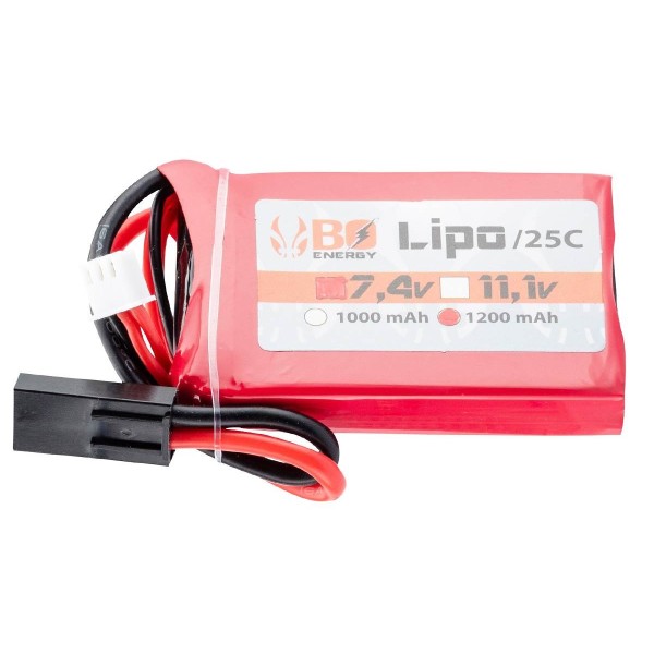BO Manufacture Batterie BO LIPO 7.4V 1200Mah 25C 1 Stick 