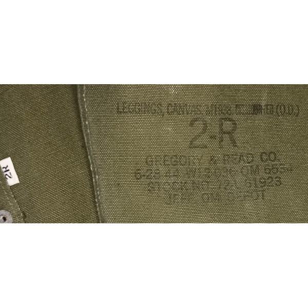 Us ww2 leggins modèle 1938 r2 28/6/44 od