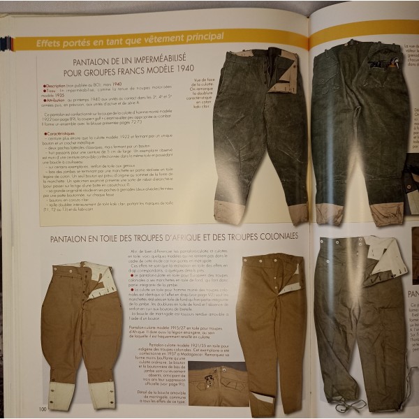 Pantalon culotte toile modèle 1915/27 troupes colonial légion 2gm