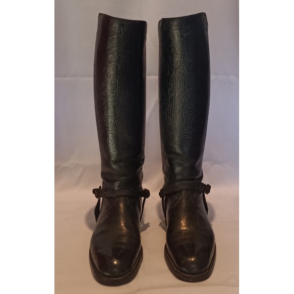 Bottes officier en cuir vernis noir model 1900 ww1