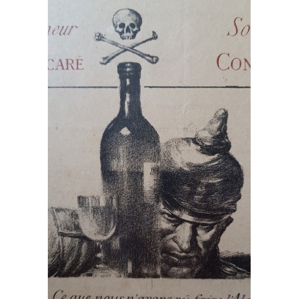 Affiche lutte contre l'alcoolisme 14/18 ww1