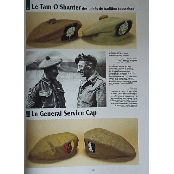 Béret anglais général service cap kaki ww2