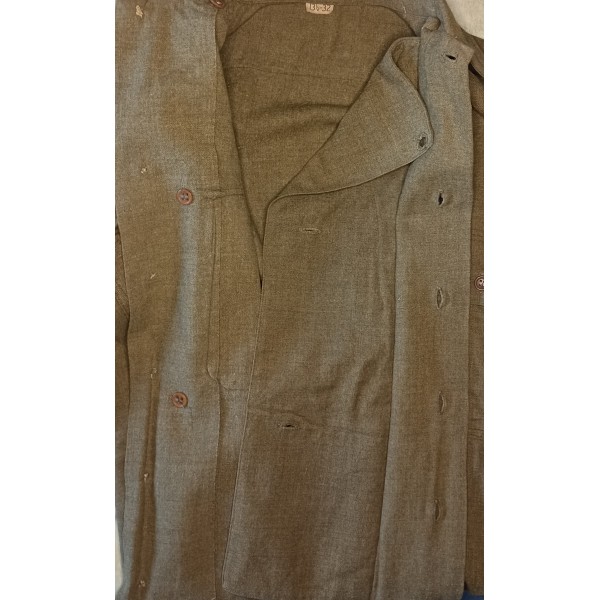 Chemise moutarde troupe us army m-34 anti gaz original ww2