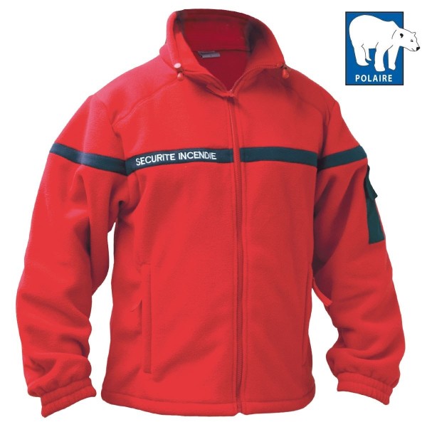 BLOUSON POLAIRE ROUGE SECURITE INCENDIE 