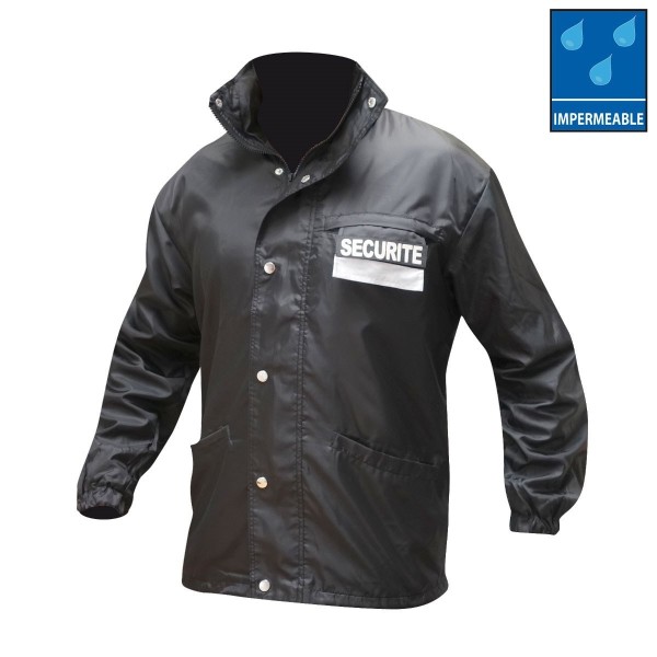 BLOUSON LEGER NOIR IMPRIME SECURITE  