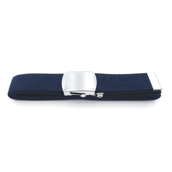 CEINTURE SANGLE BLEUE  BOUCLE ARGENT 