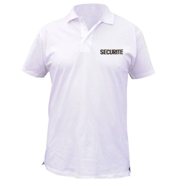 POLO BLANC BRODE SECURITE 