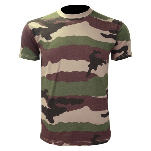 T-shirt militaire camouflage CE manches courtes  Modèle:SS MARQUAGE