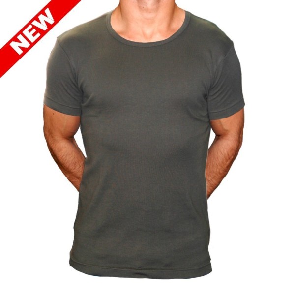 TEE SHIRT SLIM VERT COTE 1X1 Taille:Sans marquage 