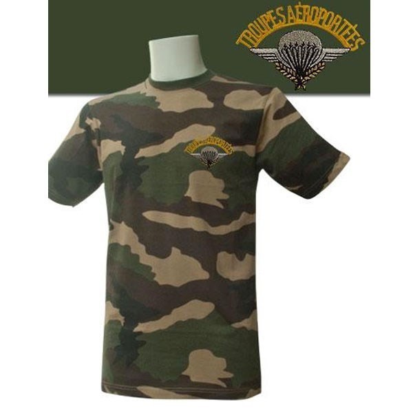 TEE SHIRT MANCHES COURTES CAMOUFLAGE BRODE PARA 