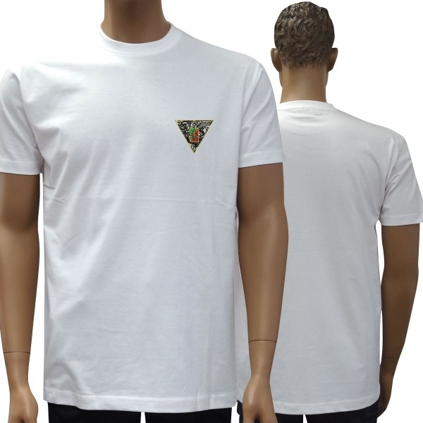 TEE SHIRT MANCHES COURTES BLANC BRODE 2 REP 