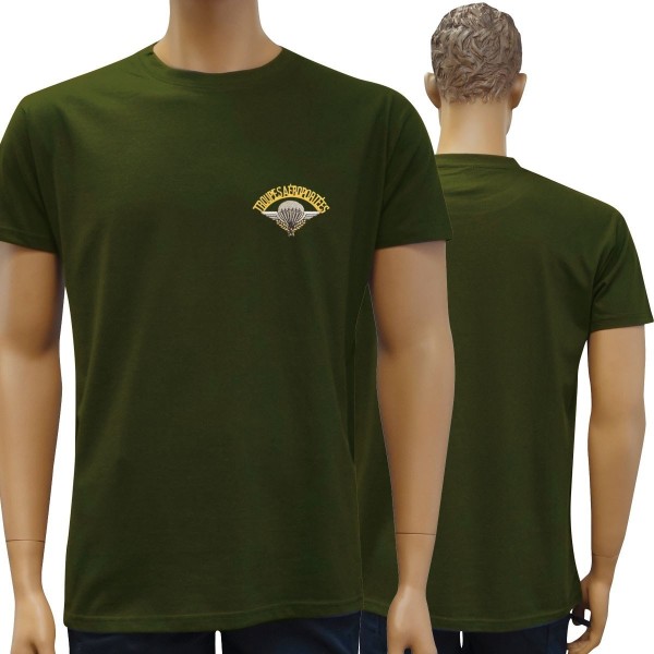 TEE SHIRT MANCHES COURTES VERT BRODE PARA 