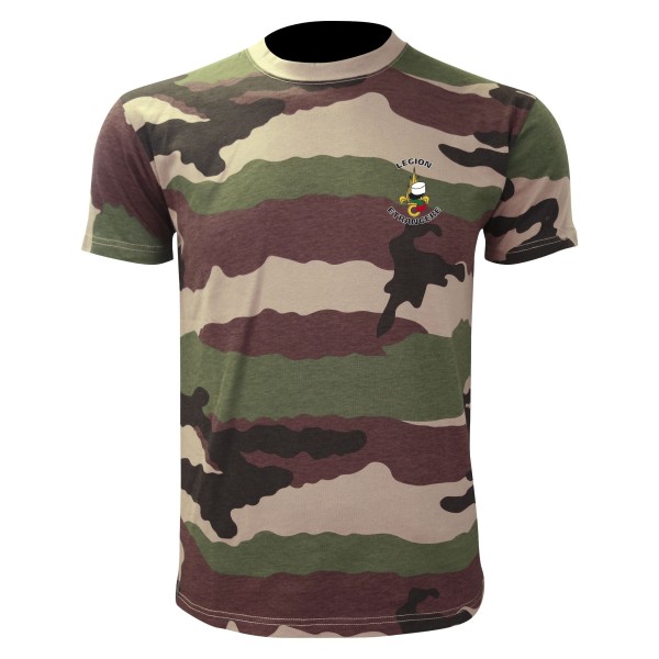 TEE SHIRT MANCHES COURTES CAMOUFLAGE SERIGRAPHIE LEGION 